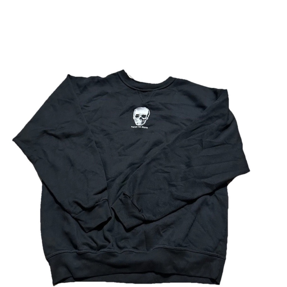 Vintage 90s Authentic Collection Mens Black 'Fresh to Death' Embroidered